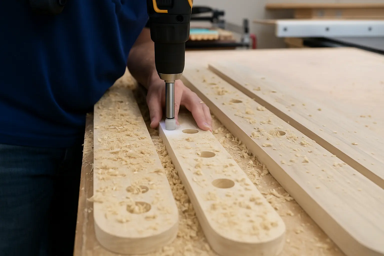 Drilling holes with Forstner bit